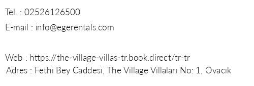 The Village Villas telefon numaralar, faks, e-mail, posta adresi ve iletiim bilgileri